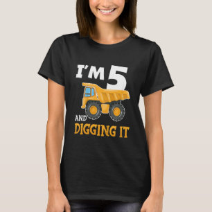 T-shirt Enfants Cinq 5ans 5e anniversaire Construction gar