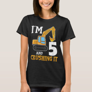 T-shirt Enfants Cinq 5ans 5e anniversaire Digger Boy Const