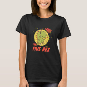 T-shirt Enfants Cinq Rex 5Anniversaire Chemise Cinq Dinosa