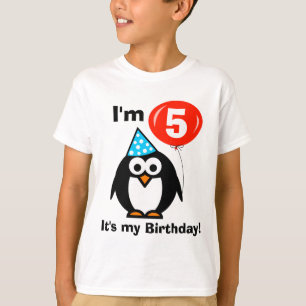 T-shirt Enfants cinquième anniversaire chemise avec mancho
