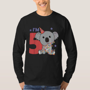 T-shirt Enfants Cinquième Anniversaire Koala Pour Enfants 