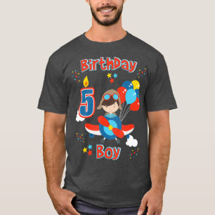 T-shirt Enfants Cinquième avion Anniversaire Cinq ans