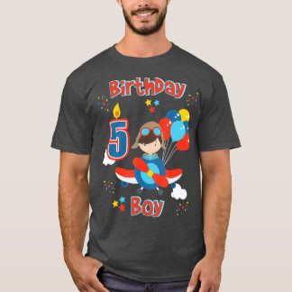 T-shirt Enfants Cinquième avion Anniversaire Cinq ans