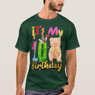 T-shirt Enfants Cochon 10e anniversaire 10 ans Cochon Anni