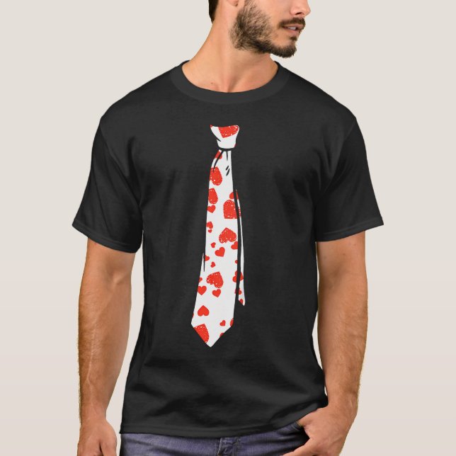 T-shirt Enfants Coeur Cravate Costume du corps Valentines  (Devant)