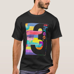 T-shirt Enfants colorés Numéro 3 Trois 3e anniversaire Gar