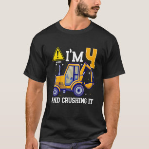T-shirt Enfants Construction Camion 4e anniversaire 4 ans
