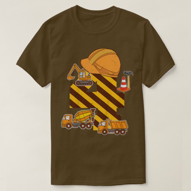 T-shirt Enfants Construction Camion 4e anniversaire Garçon (Design devant)