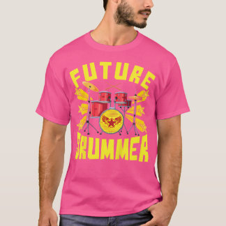 T-shirt Enfants Cool Futur Drummer Funny Drum Set Joueur M