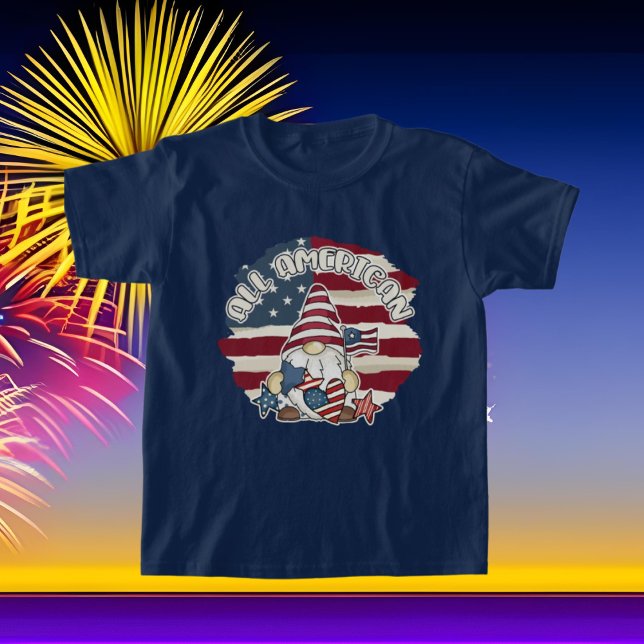 T-shirt Enfants cool tous Gnome américain Patriotique Juil (Créateur téléchargé)