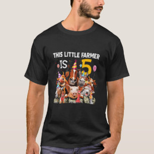 T-shirt Enfants Cute Farm Animaux 5e Anniversaire Pour Gar