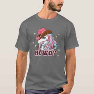 T-shirt Enfants Cute Horse Cowgirl Western Southern Girls 