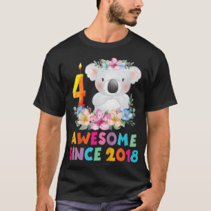 T-shirt Enfants Cute Koala Ours 4 Ans Anniversaire Tenue P
