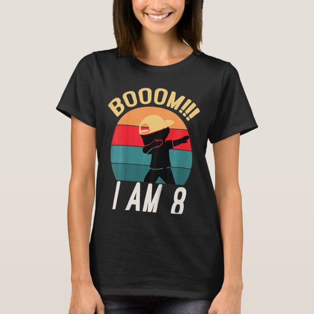 T-shirt Enfants Dabbing Birthday Shirt 8 ans Anniversaire  (Devant)