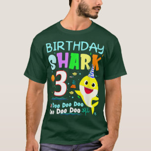 T-shirt Enfants d'anniversaire requin 3 ans 3e famille