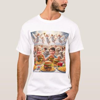 T-shirt Enfants Dans Le Ciel Manger Restauration Rapide Ha