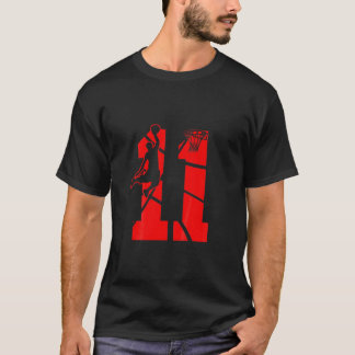 T-shirt Enfants De 11 Ans 11E Fête De Basket Anniversaire