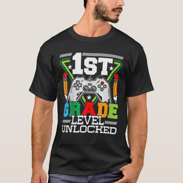 T-shirt Enfants De 1Ème Année Déverrouillés Premier Jour D (Devant)