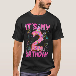 T-shirt Enfants de 2 ans Fille Donut c'est mon deuxième an
