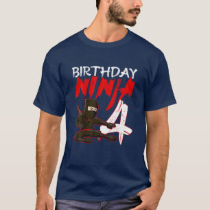 T-shirt Enfants de 4 ans Ninja thème fête d'anniversaire
