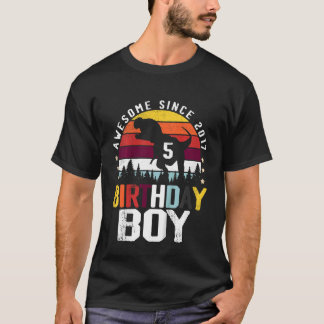 T-shirt Enfants de 5 ans 5Anniversaire Boy Dinosaur Trex A