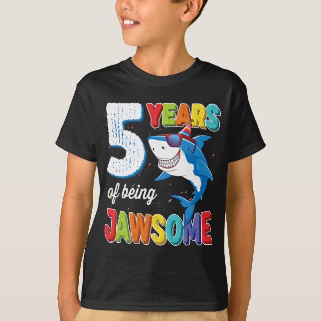 T-shirt Enfants de 5 ans JawCertains requins 5e anniversai (Devant)