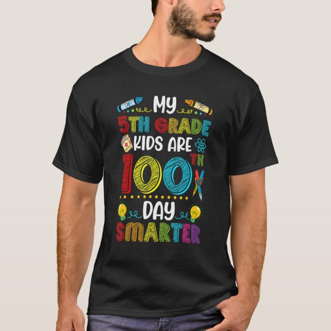 T-shirt Enfants De 5E Année 100 Jours Enseignants Plus Int (Devant)