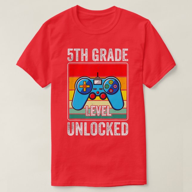 T-shirt Enfants de 5e année niveau déverrouillé Retour à l (Design devant)