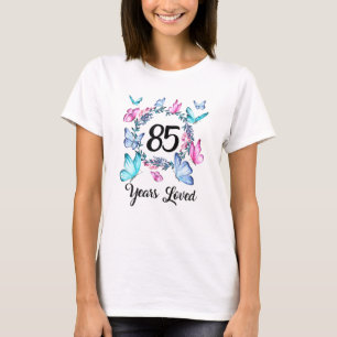 T-shirt Enfants de 85 ans aimés pour femme floral 