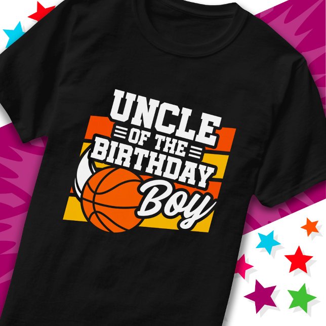 T-shirt Enfants de basket-ball oncle de la fête d'annivers (Créateur téléchargé)