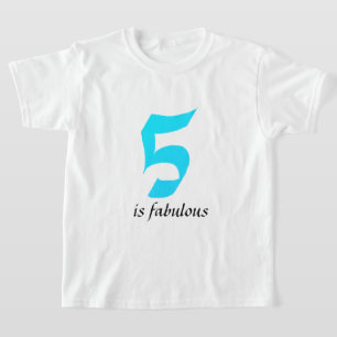 T-shirt Enfants de cinq ans Garçons d'âge 5 ans Turquois