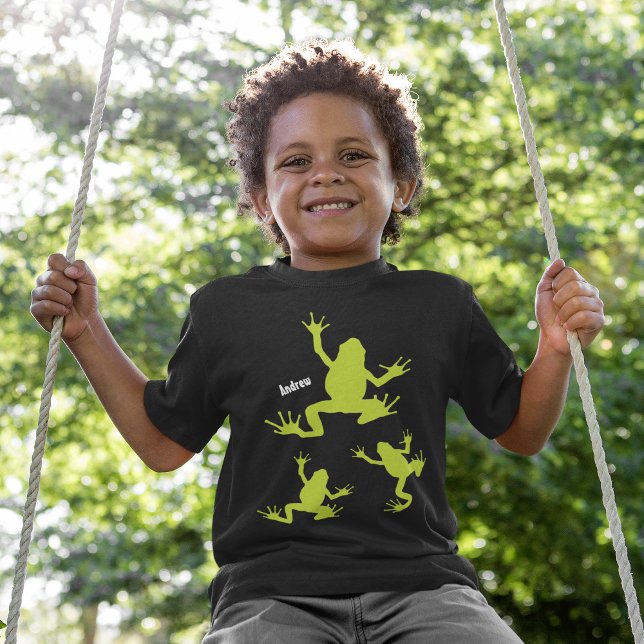 T-shirt Enfants de grenouille verte et noire (Créateur téléchargé)