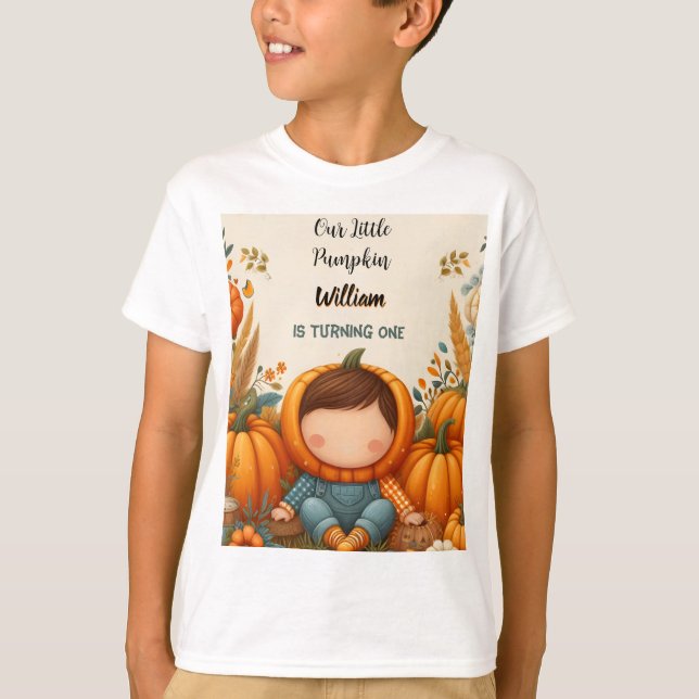 T-shirt Enfants De La Ferme Notre Petit Citrouille En Tour (Devant)