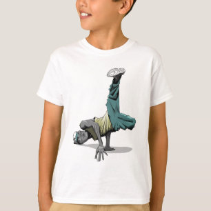 T-shirt enfants de la pose 1 de danse de coupure