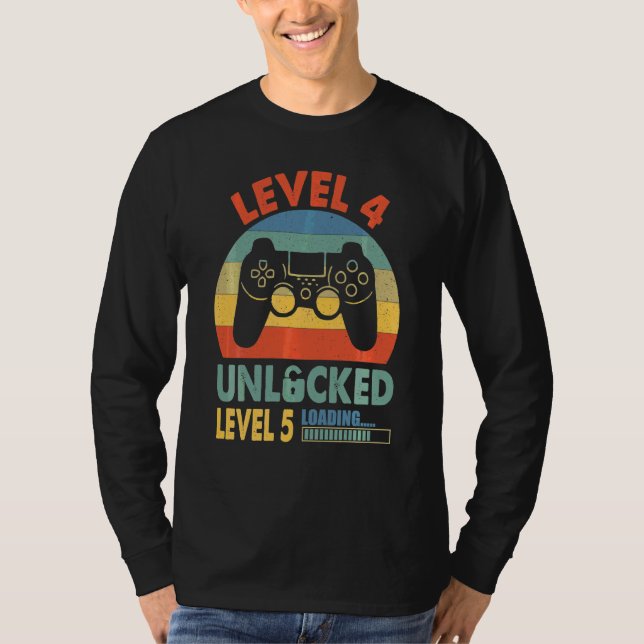 T-shirt Enfants de niveau 4 déverrouillé et mignon 4e anni (Devant)