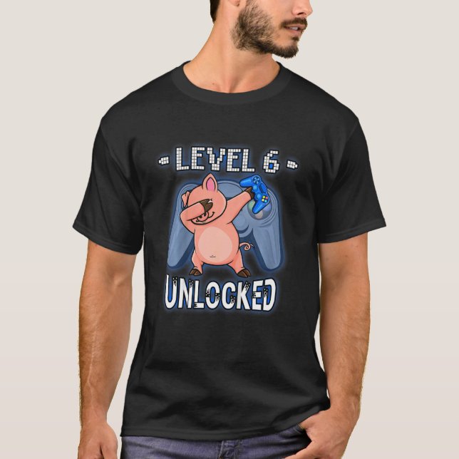 T-shirt Enfants de niveau 6 déverrouillés Jeu de cochon de (Devant)