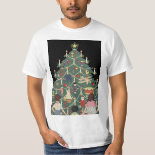 T-shirt Enfants de Noël vintage autour d'un arbre décoré