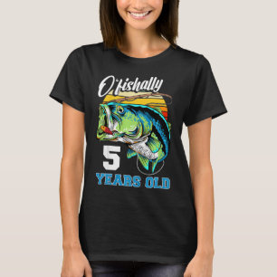 T-shirt Enfants Deishally 5 Ans Pêcheur 5ème Anniversaire