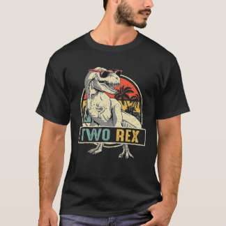 T-shirt Enfants Deux Rex 2E Anniversaire Deuxième Dinosaur