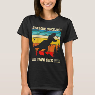T-shirt Enfants Deux Rex 2e Anniversaire Deuxième Dinosaur