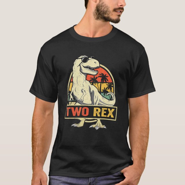 T-shirt Enfants Deux Rex 2ème Anniversaire Deuxième Dinosa (Devant)