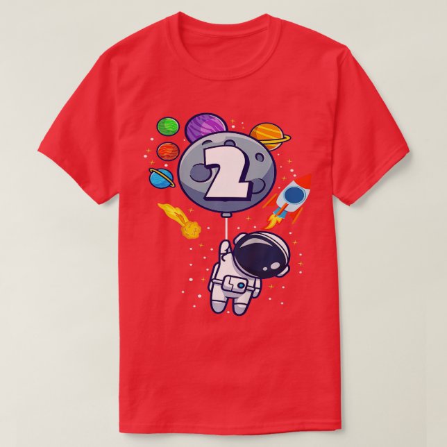 T-shirt Enfants Deuxième anniversaire astronaute 2 ans Ann (Design devant)