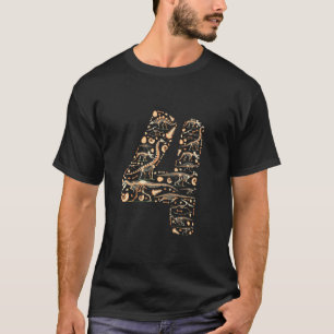 T-shirt Enfants Dinosaur 4e anniversaire garçon fille 4 an