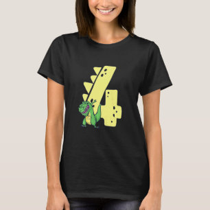 T-shirt Enfants Dinosaur Anniversaire 4 Anniversaire Garço
