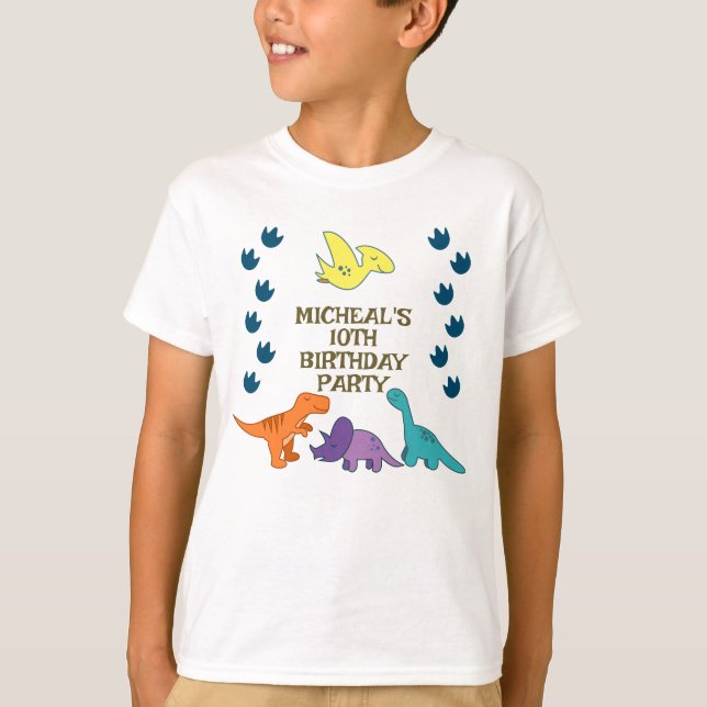 T-shirt Enfants Dinosaur fête d'anniversaire (Devant)