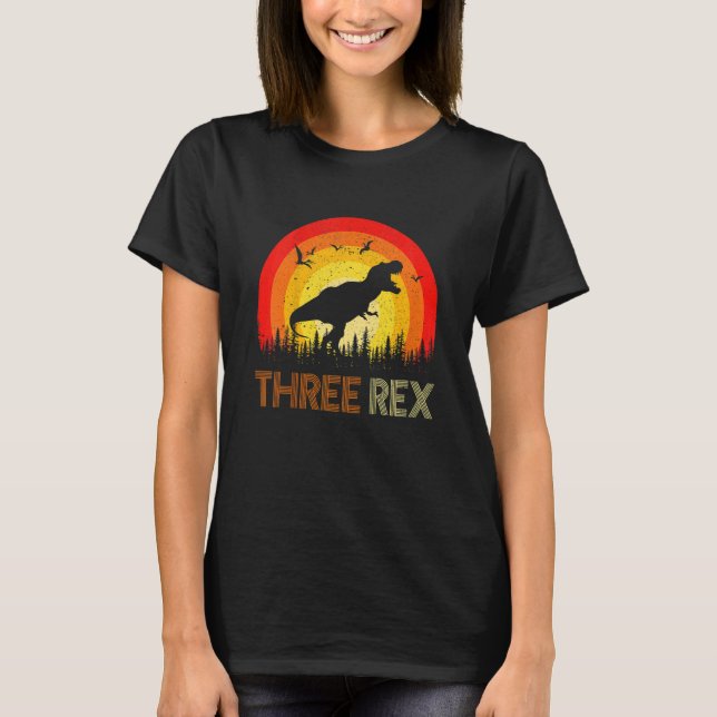 T-shirt Enfants Dinosaur Trex I'm 3 Years old Three Rex 3r (Devant)
