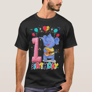 T-shirt Enfants Elephant Anniversaire fête 1 An Garçon 1th