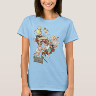 T-shirt Enfants en bas âge jouant avec des camions de pomp