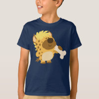 T-shirt Enfants en caricature Hyena écrasant un os
