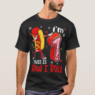 T-shirt Enfants Enfant 1 an Dabbing Hot Dog Birthday Boy H
